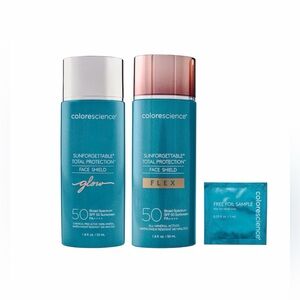 Colorescience SPF Bundle (3 Items) – Glow + Flex (Fair) + Bonus Sample NEW NIB